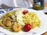 Recipe: Spaghetti with Tomato Shrimp Pesto