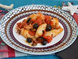 Calamari con pomodorini e olive