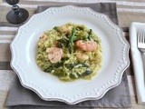 Risotto con asparagi e gamberi