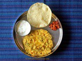 Mangalorean Plated Meal Series - Boshi# 14 - Dal Khichdi, Yogurt, Pickle & Papad