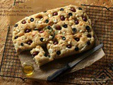 Schiacciata Con l’uva (Tuscan Style Grape, Olive and Goat Cheese Focaccia) No Knead Bread! ~ #Breadbakers