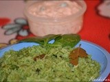 Spinach Rice (Palak Rice) with Carrot Raita