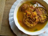 Indian Red Lentil Soup with Lentil Dumplings