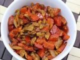 Soya chunks capsicum masala recipe – stir fried soya chunks masala