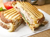 Smoked Turkey, Pepper Jack Cheese, and Basil Panini