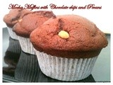 Eggless Mocha Muffins with Chocolate Chips and Pecans