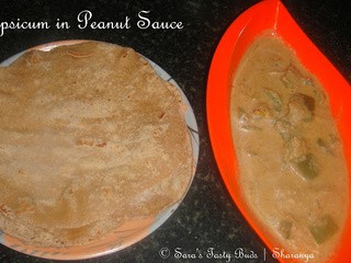 Capsicum in Spicy Peanut Gravy / Shimla mirch ka salan