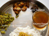 சேனை மசியல்,புடலங்காய் தோரன்,உருளை வறுவல்&கல்யாண ரசம்/ 30 Days Veg Lunch Menu # 26