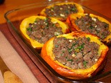 Acorn squash stuffed with Moroccan-spiced beef