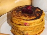 Butternut squash and cranberry pancakes