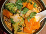 Chicken and kabocha squash red curry