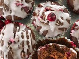 Glazed cranberry gingerbread muffins