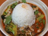Hot beef, broccoli, and coconut red curry