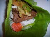 Korean marinated beef lettuce wraps