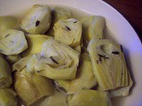 Lemon and thyme braised baby artichokes