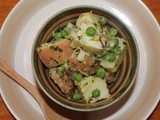 Lemony potato and pea salad with mint