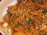 Sweet soy chicken and vegetable noodles