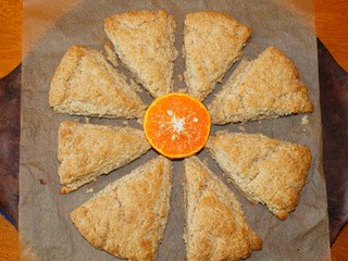 Tangerine-coconut scones