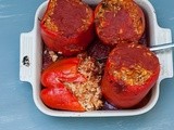 Chicken and Goat Cheese Stuffed Peppers