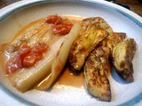Geschmorter Chicoree,Ofenkartoffel, Blitzeis,vegetarisch