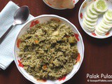 Palak Pulao or Spinach Pulao