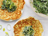 Leek Pancakes with Spinach, Kale & Ricotta