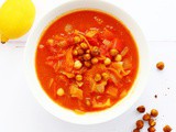 Moroccan Chickpea Soup with Roasted Chickpeas