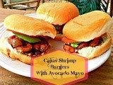 Cajun Shrimp Burgers with Avocado Mayo