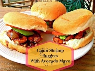 Cajun Shrimp Burgers with Avocado Mayo