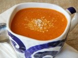 Greek Tomato Soup with Orzo (Domatosoupa Me Kritharaki) for Secret Recipe Club