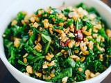 Kale and Spelt Berry Salad with Sweet Cranberries and Lemon Dressing