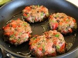 Lamb Patties with Onions, Peppers, Rosemary and Raisins for #WeekdaySupper