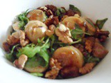 Salade de boudins blancs caramélisés aux marrons et noix