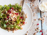 Farro salad with pomegranate and goat cheese