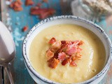 Fennel leek soup with crispy bacon
