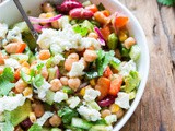 Mixed bean salad with roquefort