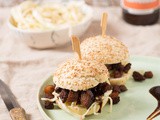 Pork belly sliders with pickled cabbage and hoisin sauce