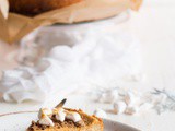 Pumpkin cheesecake with burned marshmallows