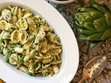 Pasta with Artichokes, Peas, and Mint Pesto from Eating Rome: Living the Good Life in the Eternal City #Weekly Menu Plan