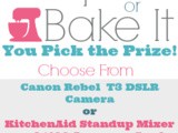 Snap It or Bake it: Canon Rebel Camera or Kitchenaid Mixer Giveaway