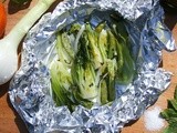 Steamed Bok Choy: Baby Bok Choy, Sugar Snaps, & Garlic en Papaillote  #French Fridays with Dorie