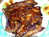 Simple Pan Fried Eggplant/Aubergine/Brinjal with Fermented Soy Beans (Taucu) - Meatless Recipe