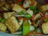 Simple Stir Fried Chinese Leeks with Tau Kua (semi-soft tofu)