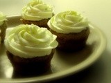 Quinoa Raisin Muffins with Lime Curd Whipped Cream Frosting