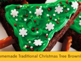 Homemade Traditional Christmas Tree Brownies