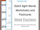 Dolch Sight Words Worksheets: Week Fourteen
