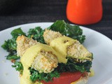 Parmesan-Crusted Avocado Kale Florentine with Smoked Paprika Hollandaise