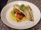 Golden Perch with Hollandaise Sauce and Vegetables