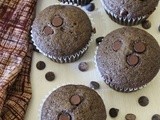 Eggless Chocolate Chocolate Chip Muffins Recipe | Double chocolate muffins