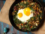 Arugula Hash with Oven Baked Eggs